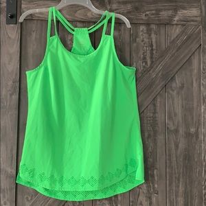 Athleta laser cut green tank